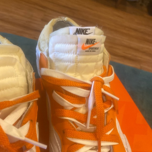 Nike Blazer Low Sacai Men USD12 White Magma Orange - Picture 12 of 16